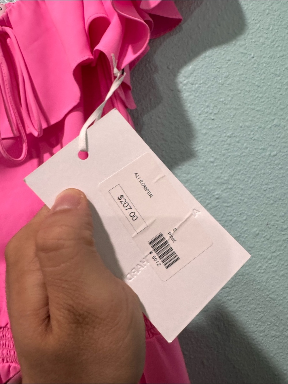 Amanda Uprichard Ali Romper Hot Pink Off-Shoulder Dress - Picture 4 of 9